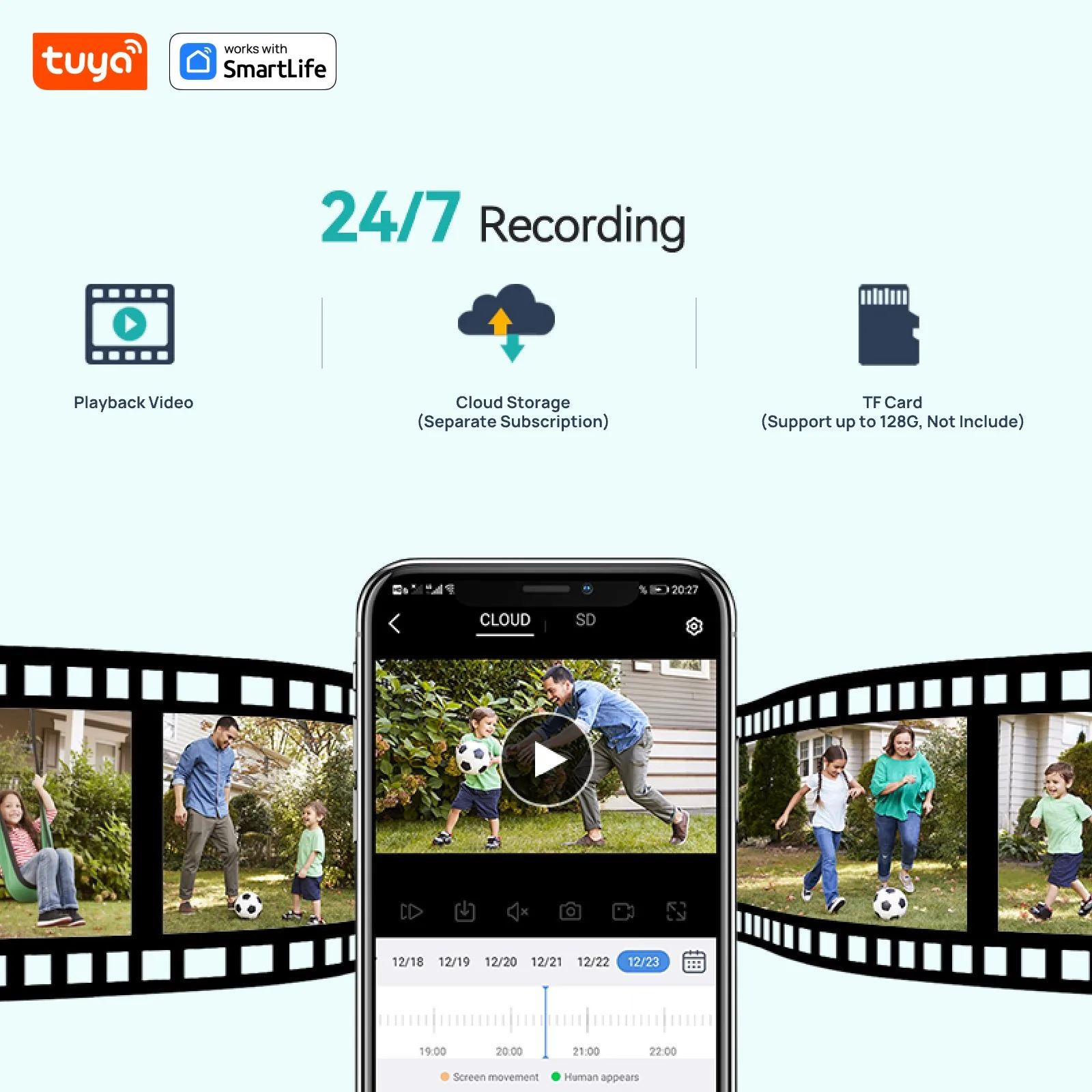 2.4G 3MP HD Tuya Smart E27 Security Camera for Home,Baby/Elder/Pet Camera 100-240V W/Phone App,Color Night Vision 2-Way Audio