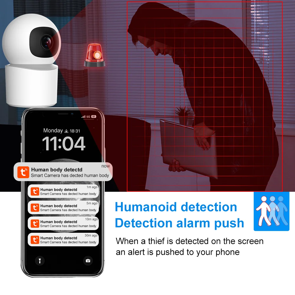 Tuya Smart 5MP HD WiFi IP Camera Indoor Mini Wireless Security Home CCTV Surveillance Camera With Auto Tracking Baby Monitor