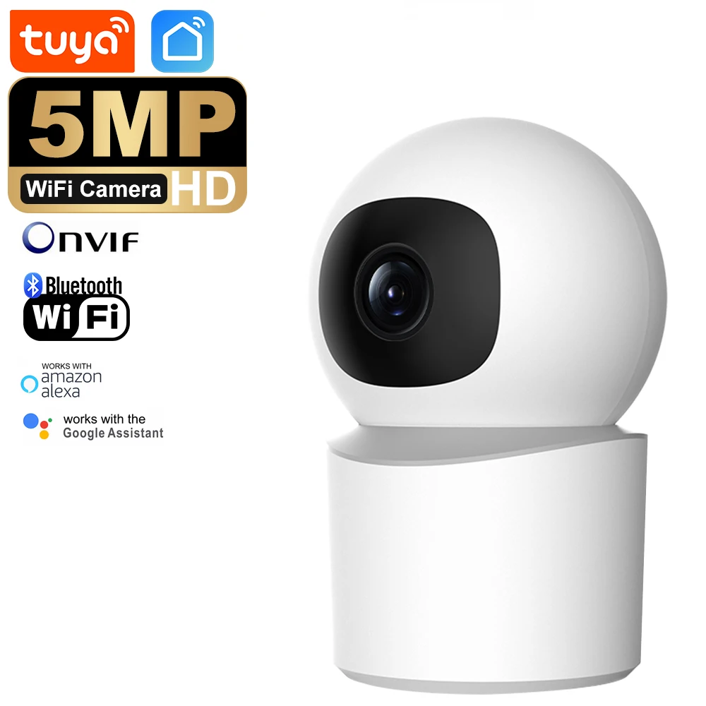 Tuya Smart 5MP HD WiFi IP Camera Indoor Mini Wireless Security Home CCTV Surveillance Camera With Auto Tracking Baby Monitor