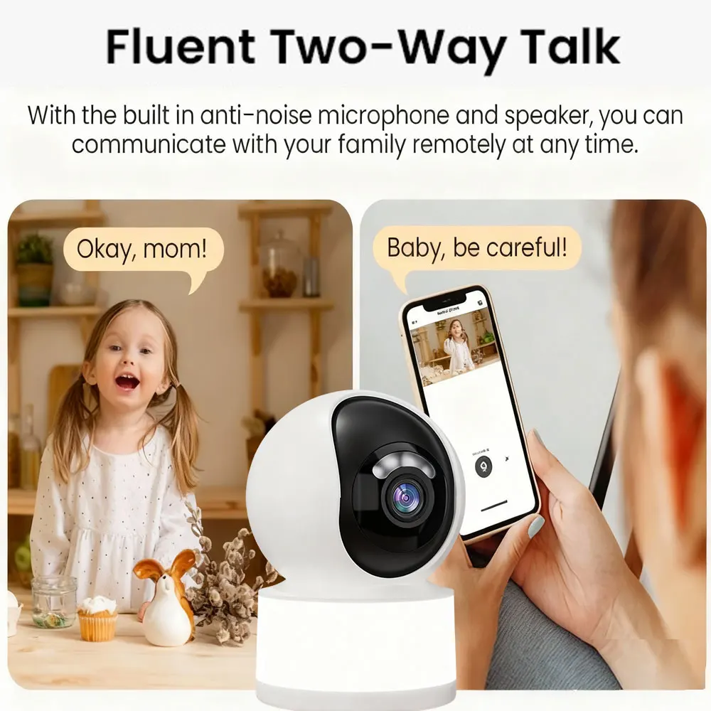 Tuya 5MP 2K PTZ Camera WiFi Indoor Security Baby Camera 340° Pan 2-Way Audio Night Vision Home Security CCTV Baby Pet Monitor