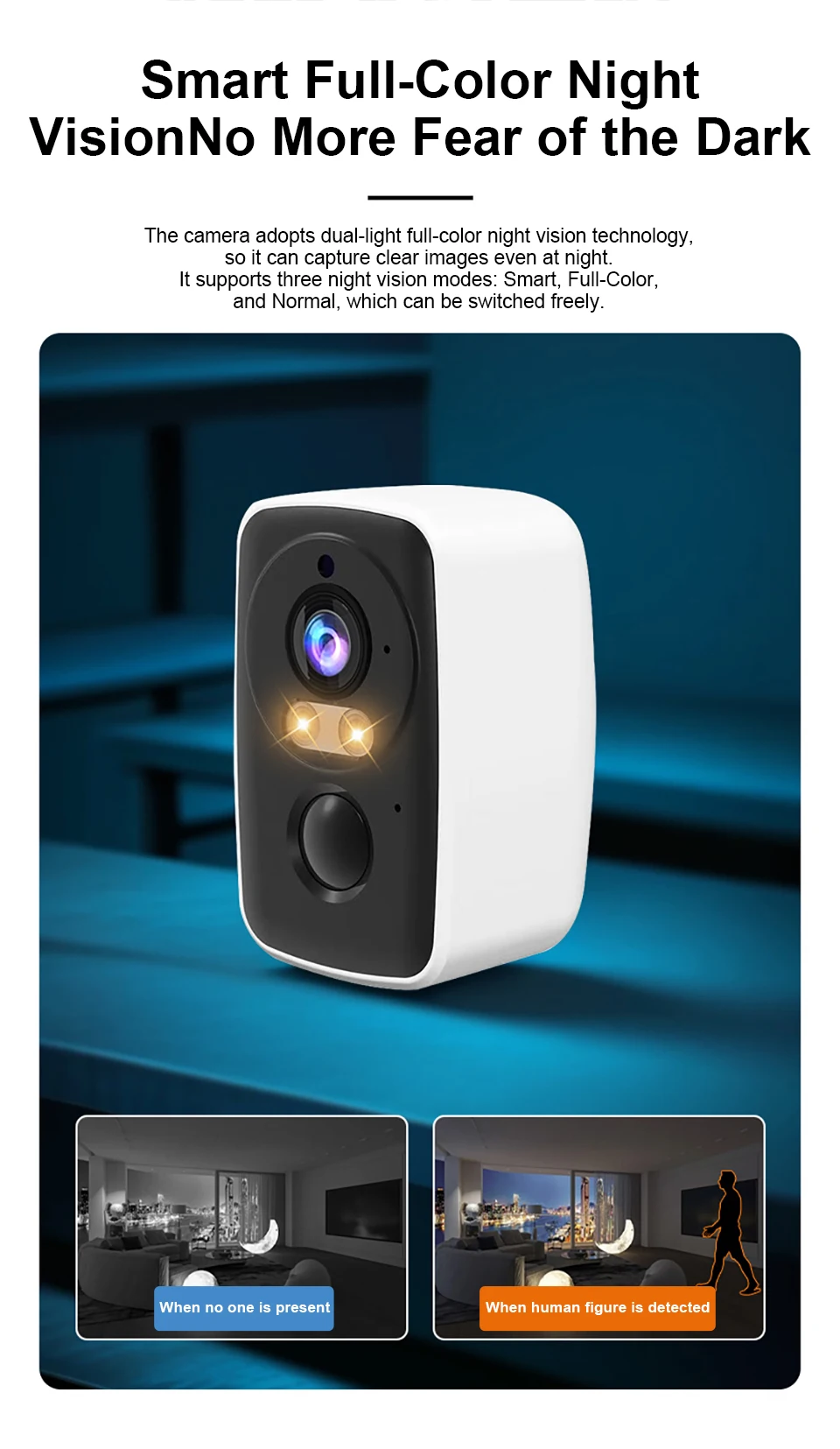 4MP Outdoor Security Camera Rechargeable Battery WiFi Night Vision Two-Way Audio Home Baby Monitor