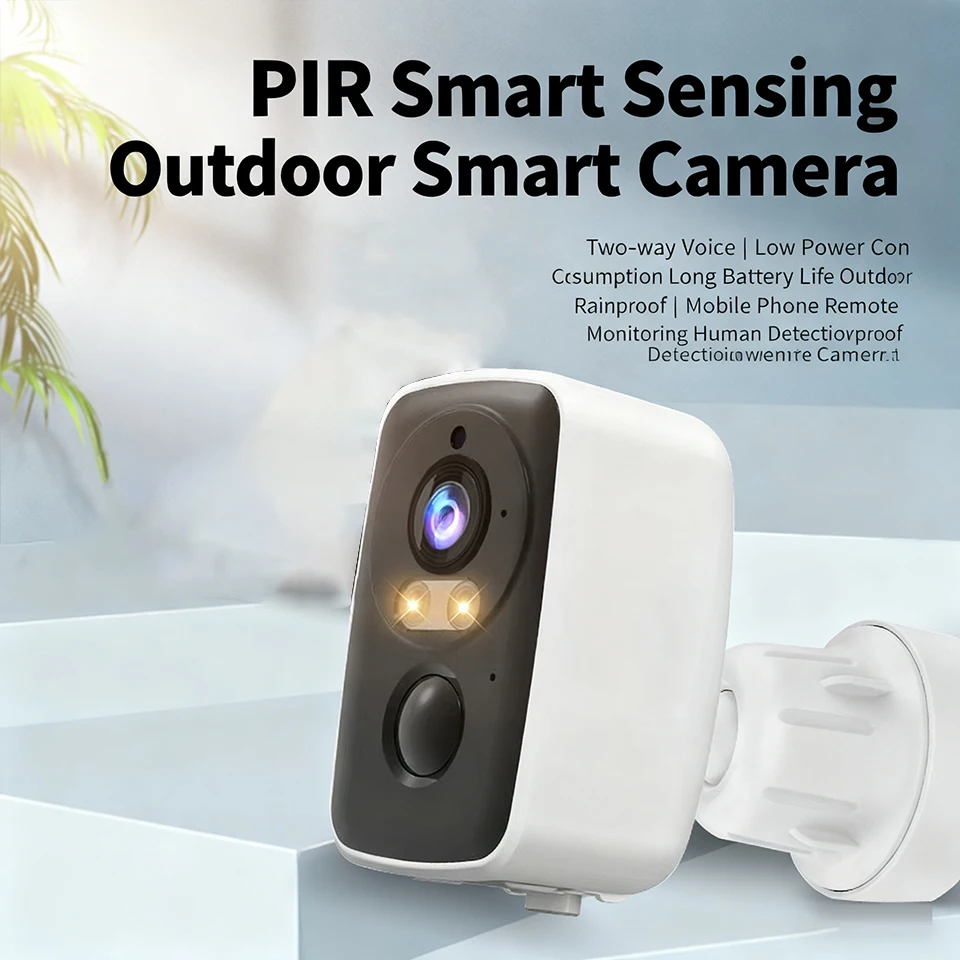 4MP Outdoor Security Camera Rechargeable Battery WiFi Night Vision Two-Way Audio Home Baby Monitor