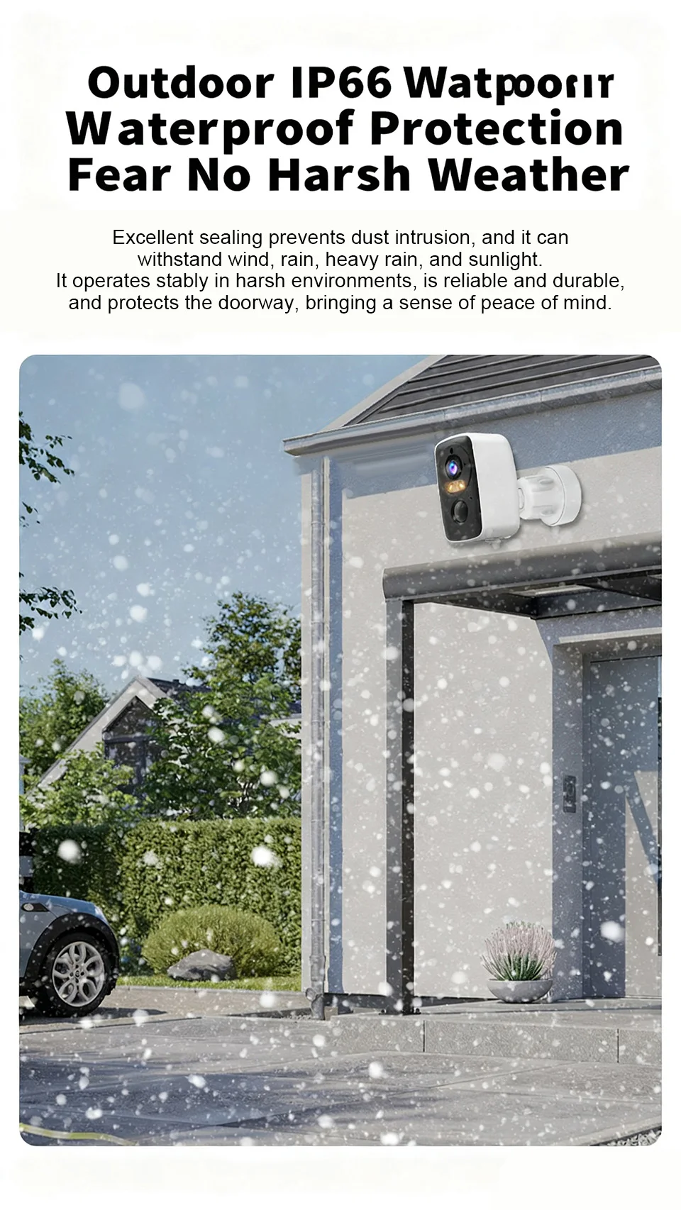 4MP Outdoor Security Camera Rechargeable Battery WiFi Night Vision Two-Way Audio Home Baby Monitor