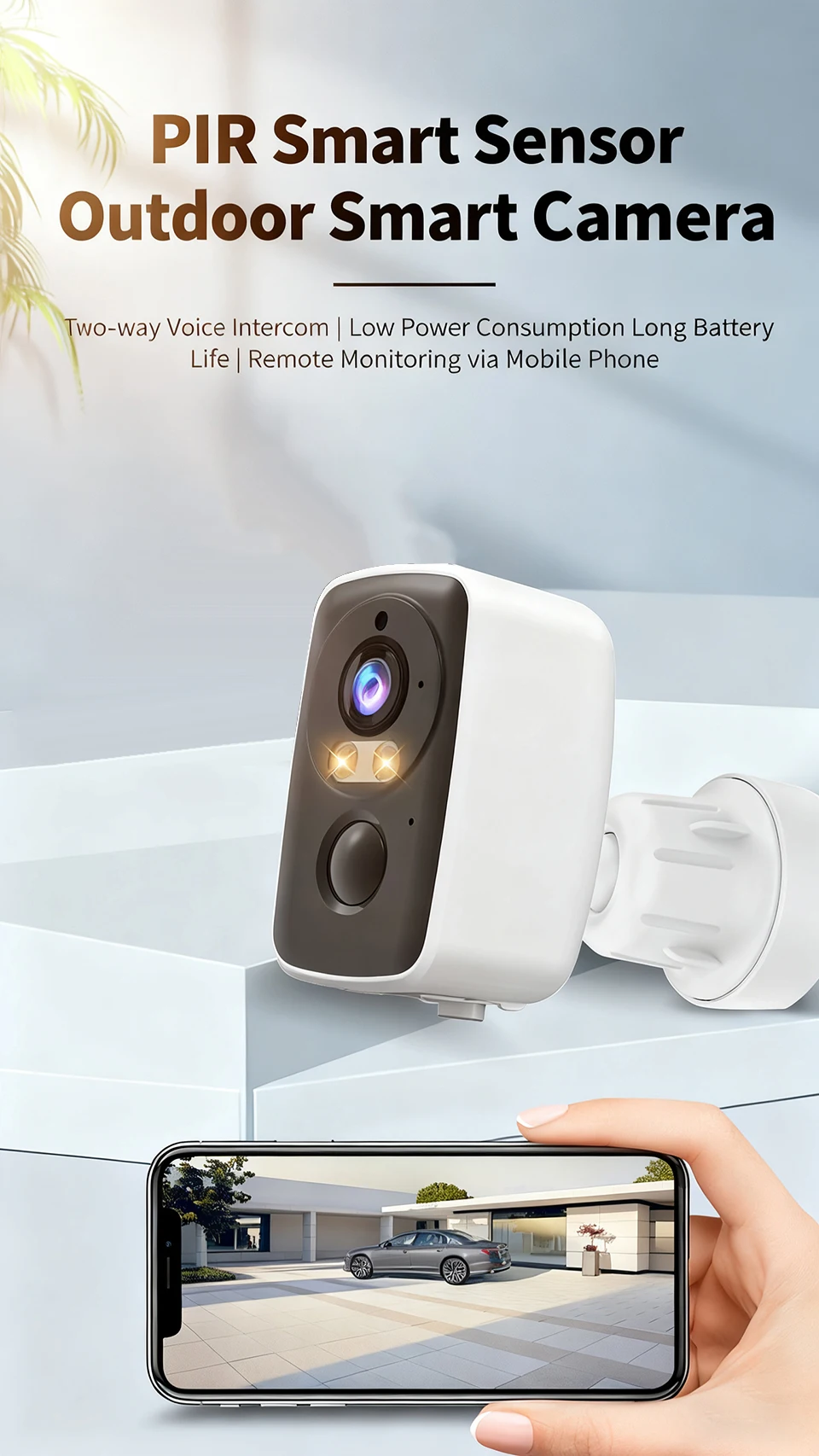 4MP Outdoor Security Camera Rechargeable Battery WiFi Night Vision Two-Way Audio Home Baby Monitor