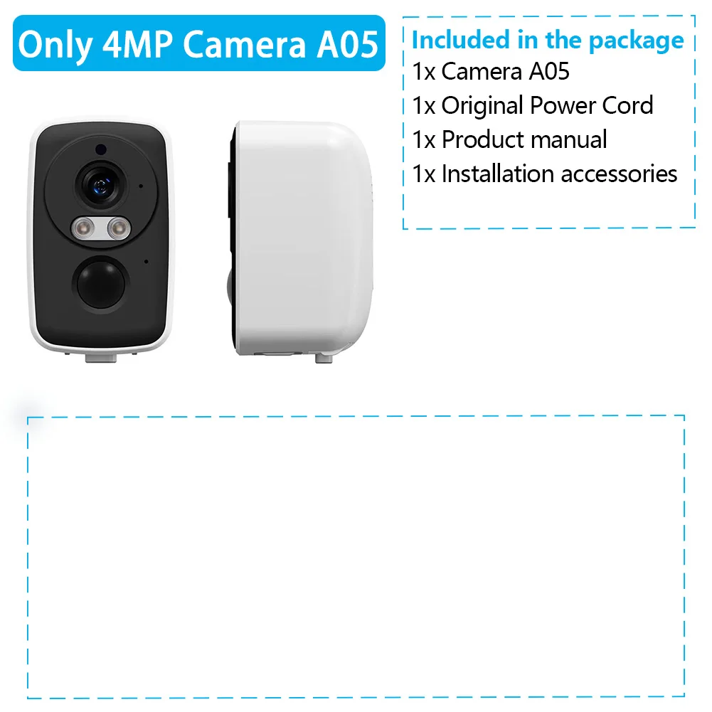 4MP Outdoor Security Camera Rechargeable Battery WiFi Night Vision Two-Way Audio Home Baby Monitor