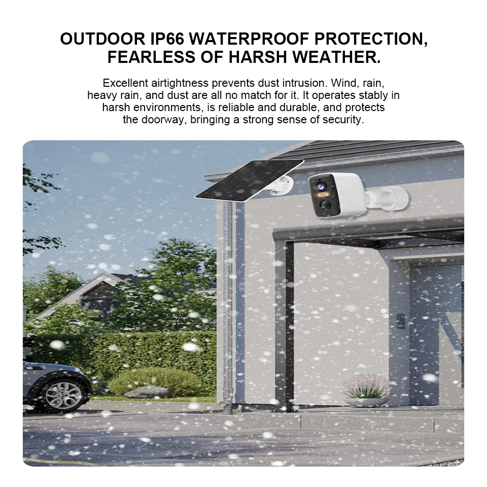 4MP Outdoor Security Camera Rechargeable Battery WiFi Night Vision Two-Way Audio Home Baby Monitor