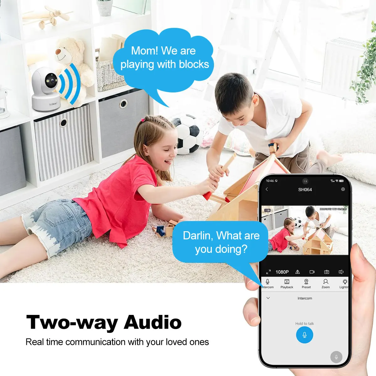 Srihome 5G WiFi Smart IP HD Camera 8MP AI Human Detect Color Night Vision Surveillance Camera Smart Life Baby Monitor Smart Home