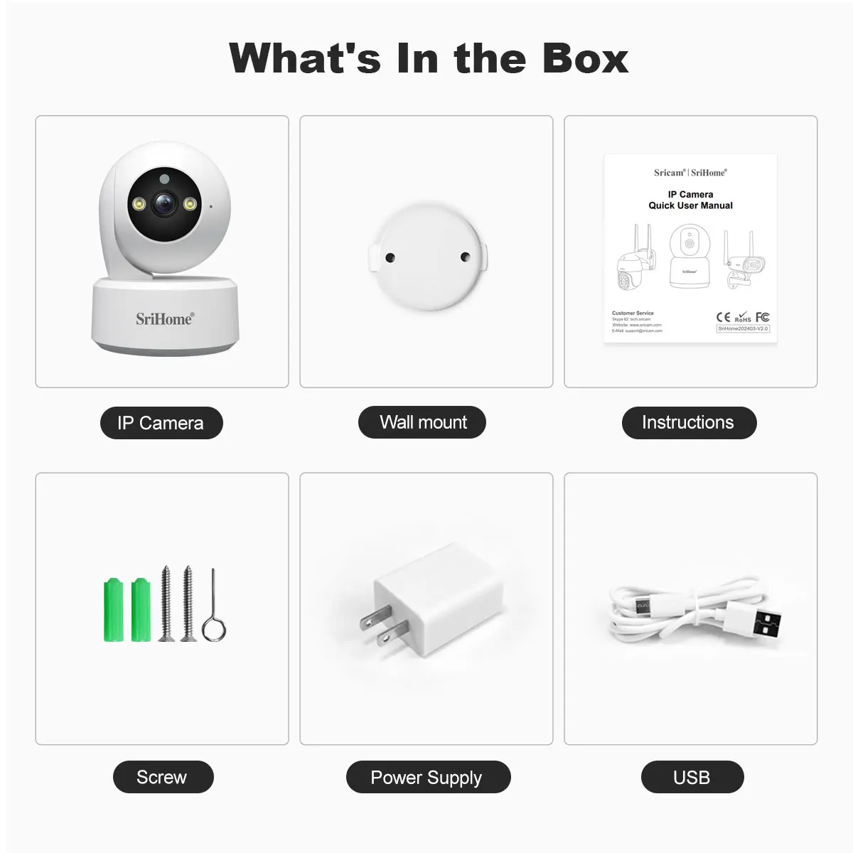 Srihome 5G WiFi Smart IP HD Camera 8MP AI Human Detect Color Night Vision Surveillance Camera Smart Life Baby Monitor Smart Home