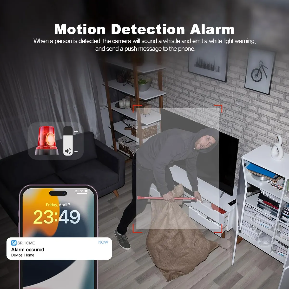 Srihome 5G WiFi Smart IP HD Camera 8MP AI Human Detect Color Night Vision Surveillance Camera Smart Life Baby Monitor Smart Home