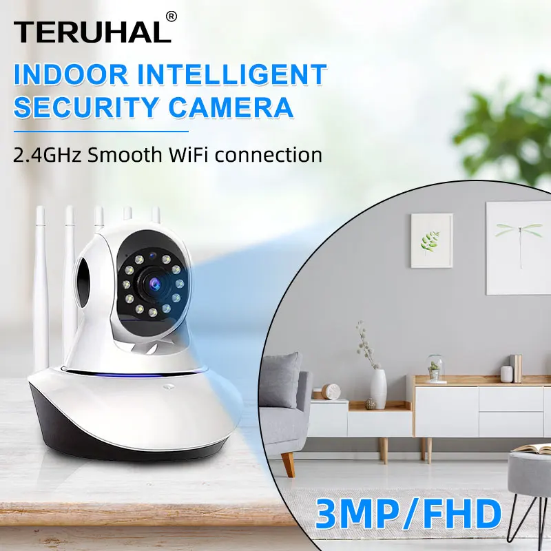 3MP Wireless WiFi Camera with Night Vision Smart Home Wireless Security Camera Outdoor CCTV Surveillance Camera Baby Monitor