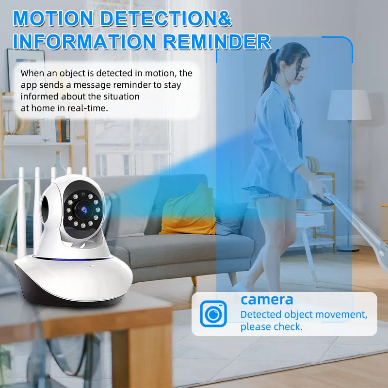 3MP Wireless WiFi Camera with Night Vision Smart Home Wireless Security Camera Outdoor CCTV Surveillance Camera Baby Monitor