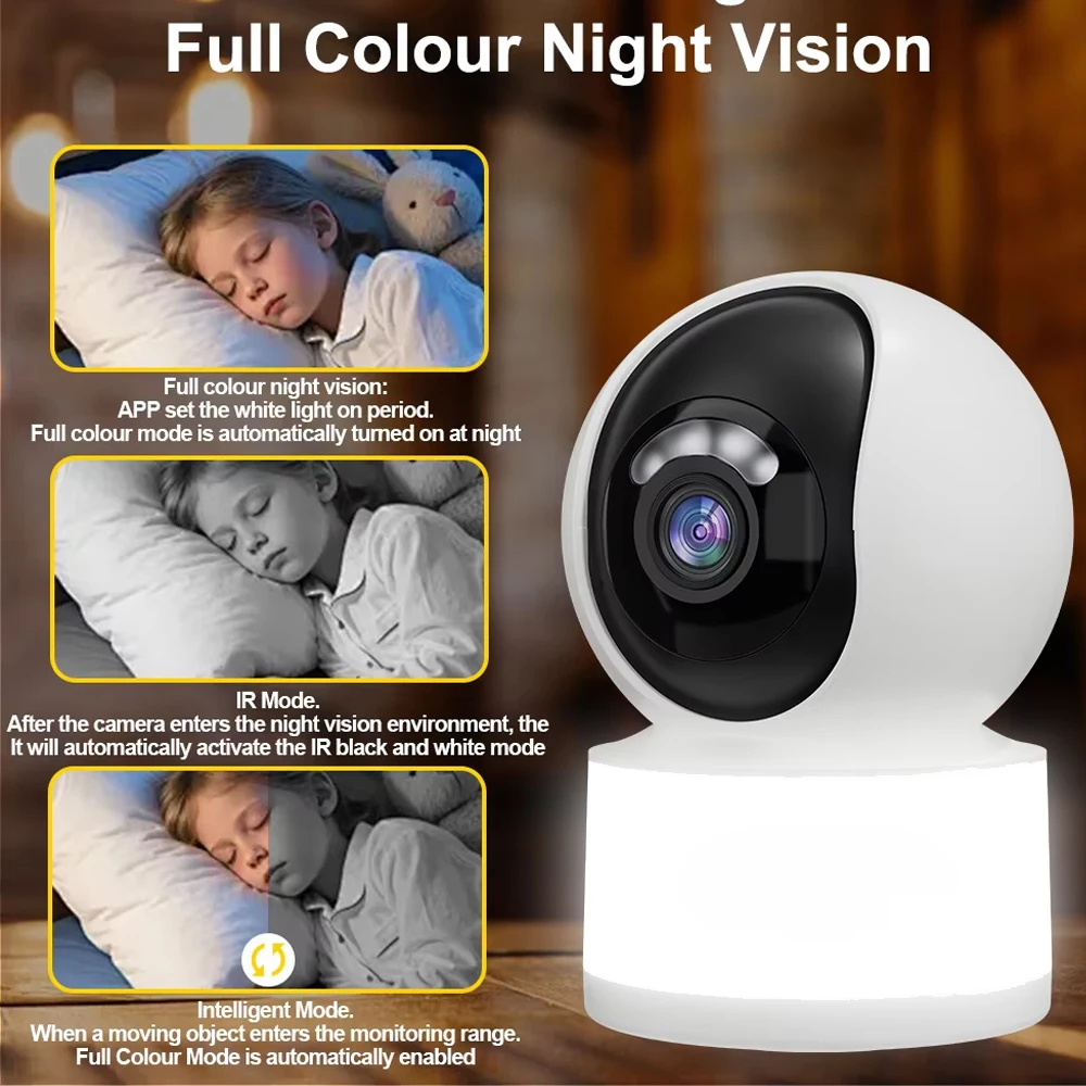 5MP Tuya Smartlife Indoor Camera HD Color Night Vision Lighting Wireless WiFi Home Baby Monitor AI Human Tracking Two-Way Audio