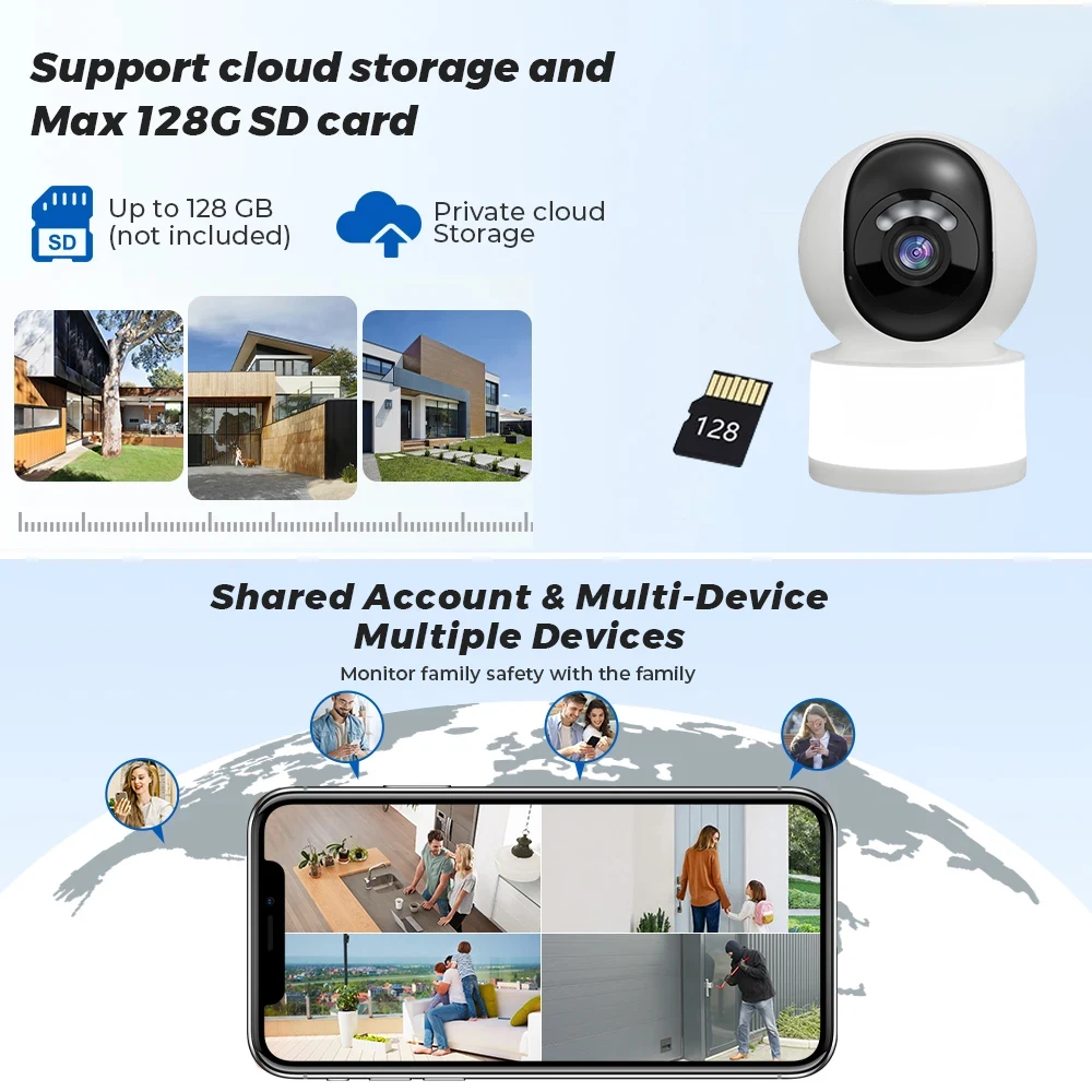 5MP Tuya Smartlife Indoor Camera HD Color Night Vision Lighting Wireless WiFi Home Baby Monitor AI Human Tracking Two-Way Audio