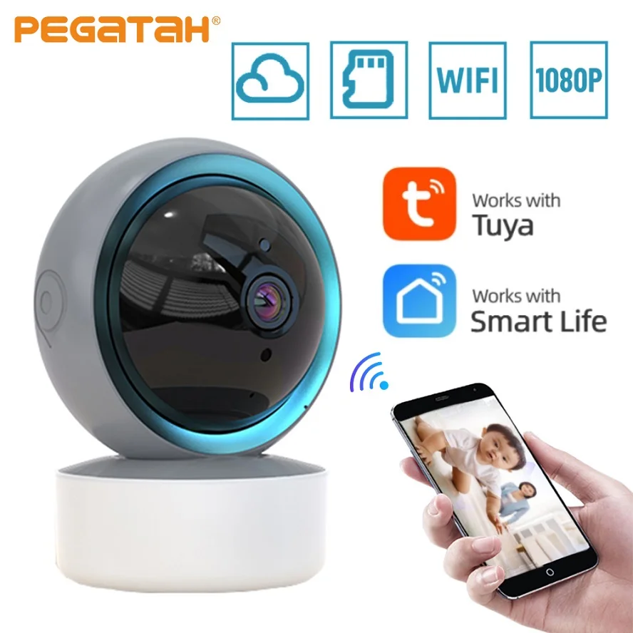 Tuya WIFI PTZ Camera 1080P HD Indoor Baby Monitor Smart Home Wireless Night Vision P2P Security Video Surveillance IP Cameras