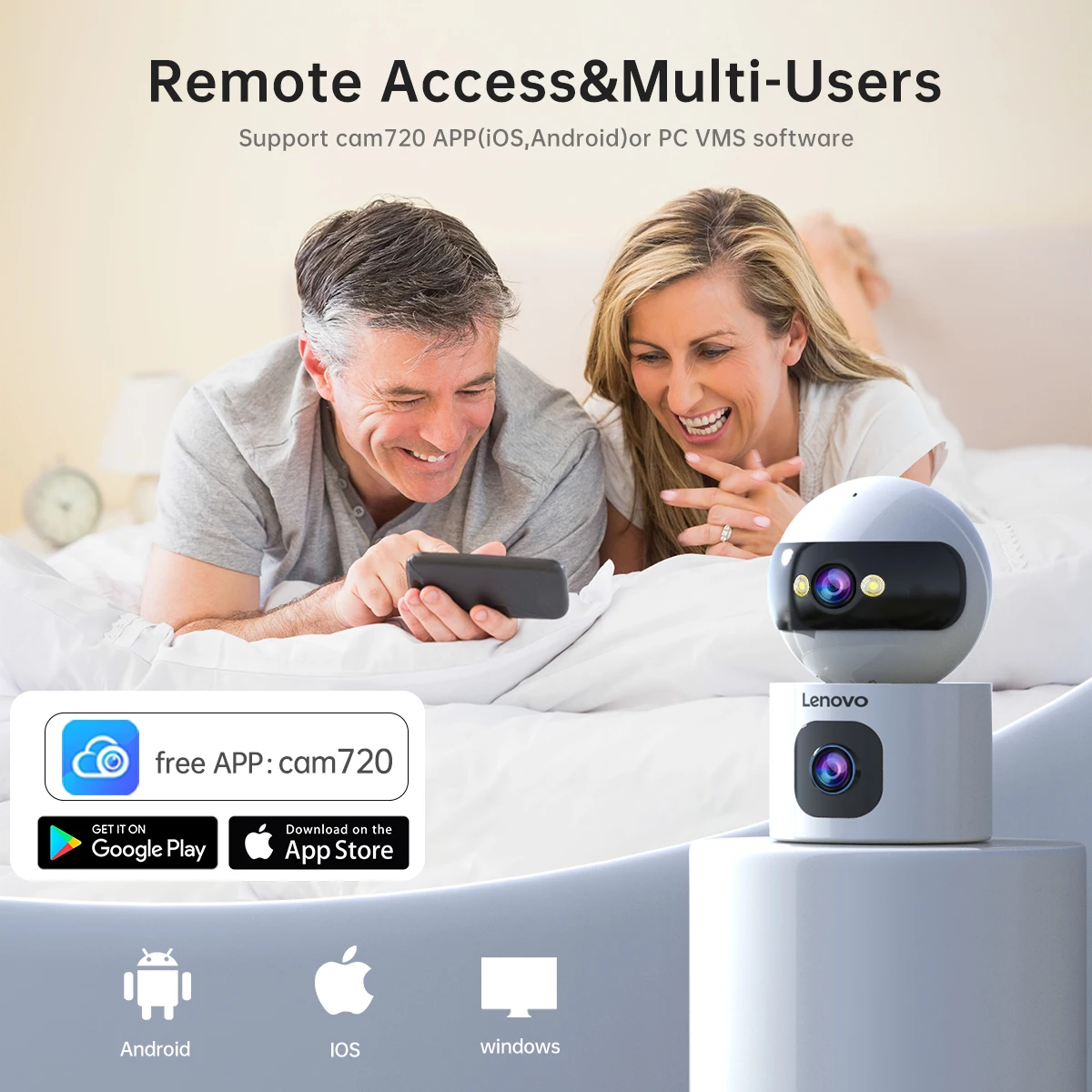 Lenovo 6MP IP Camera 5G WiFi Dual Lens Smart Home Auto Tracking 2-Way Talk Wireless Surveillance Camera Security Baby Monitor