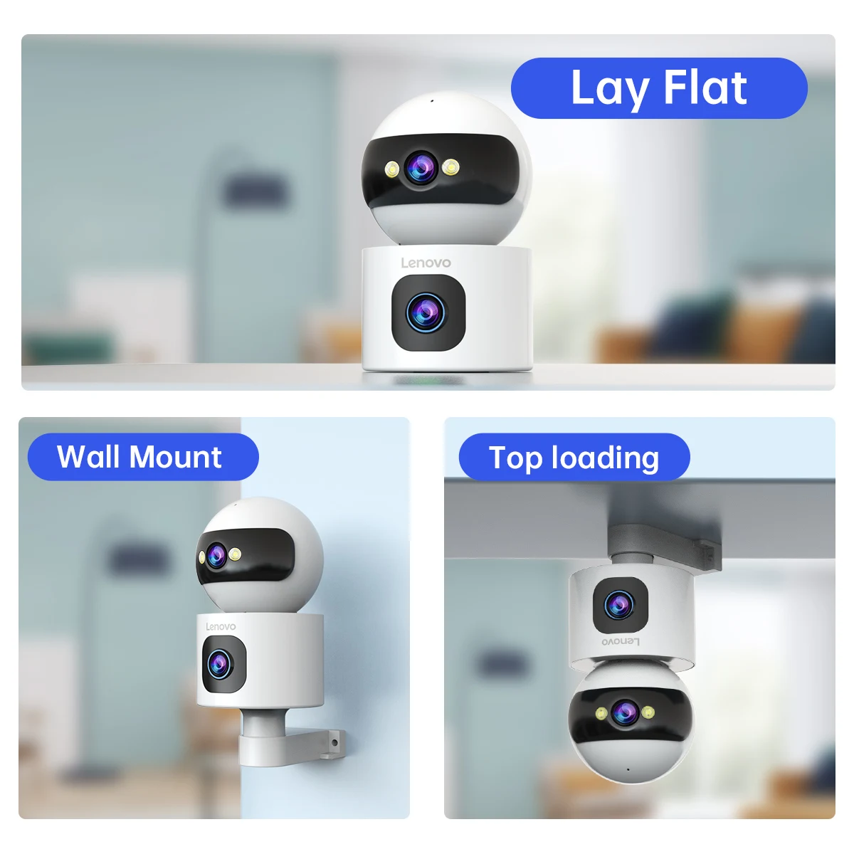 Lenovo 6MP IP Camera 5G WiFi Dual Lens Smart Home Auto Tracking 2-Way Talk Wireless Surveillance Camera Security Baby Monitor