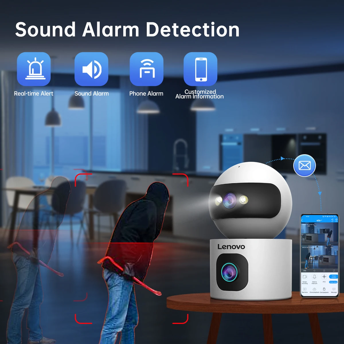 Lenovo 6MP IP Camera 5G WiFi Dual Lens Smart Home Auto Tracking 2-Way Talk Wireless Surveillance Camera Security Baby Monitor