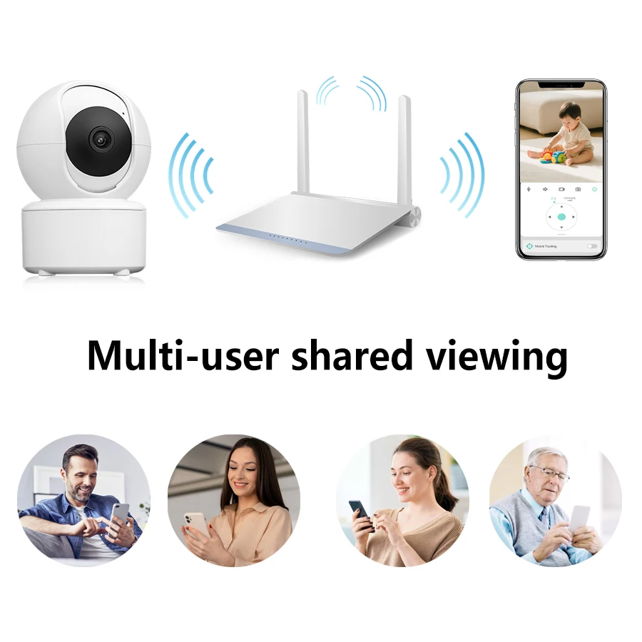 BERRY IOT 3MP WiFi Monitoring Camera Baby Monitor PTZ Indoor Security Camera CCTV Voice Intercom Night Vision Capability ICSEE