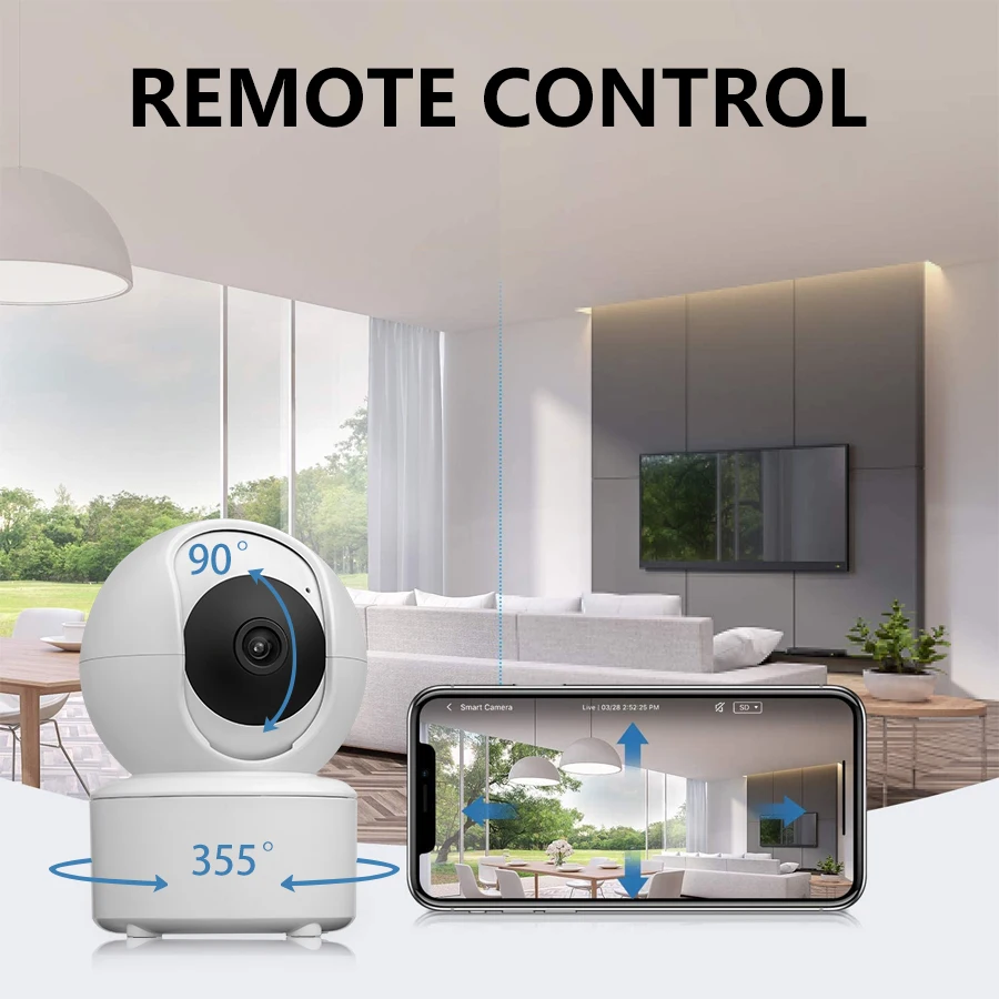 BERRY IOT 3MP WiFi Monitoring Camera Baby Monitor PTZ Indoor Security Camera CCTV Voice Intercom Night Vision Capability ICSEE