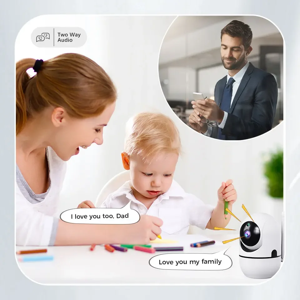 8MP WiFi Camera Smart Home Indoor Wireless IP Surveillance Camera AI Detect Automatic Tracking Security Baby Monitor