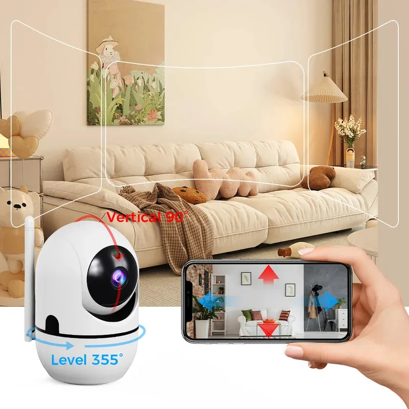 8MP WiFi Camera Smart Home Indoor Wireless IP Surveillance Camera AI Detect Automatic Tracking Security Baby Monitor