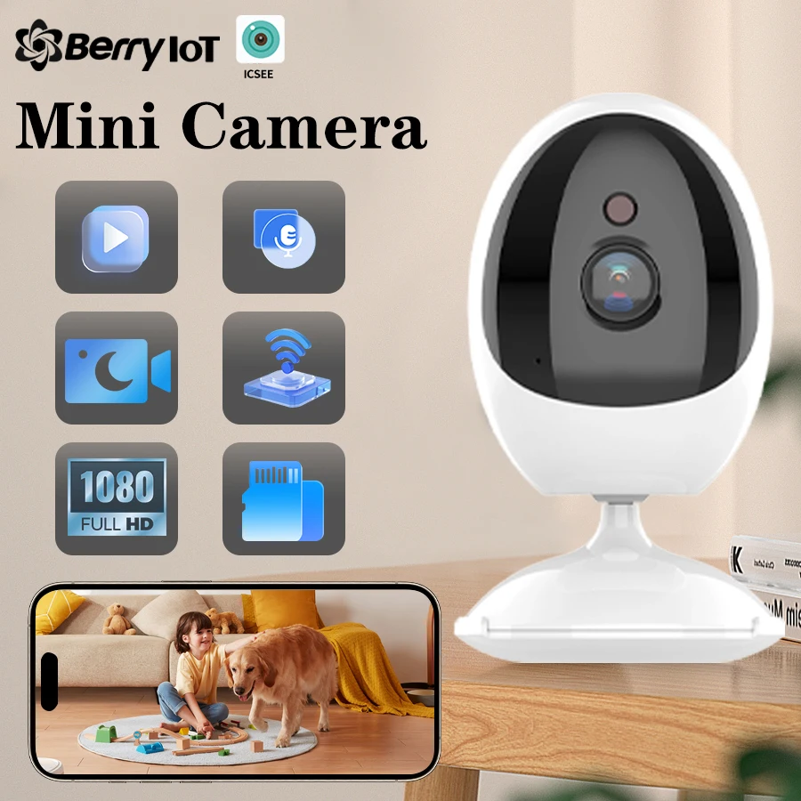 BerryI Iot 2MP Security Protection WIFI Indoor Baby Pet Night Vision Monitoring Mini Camera Human Detection Two-Way Audio ICSEE