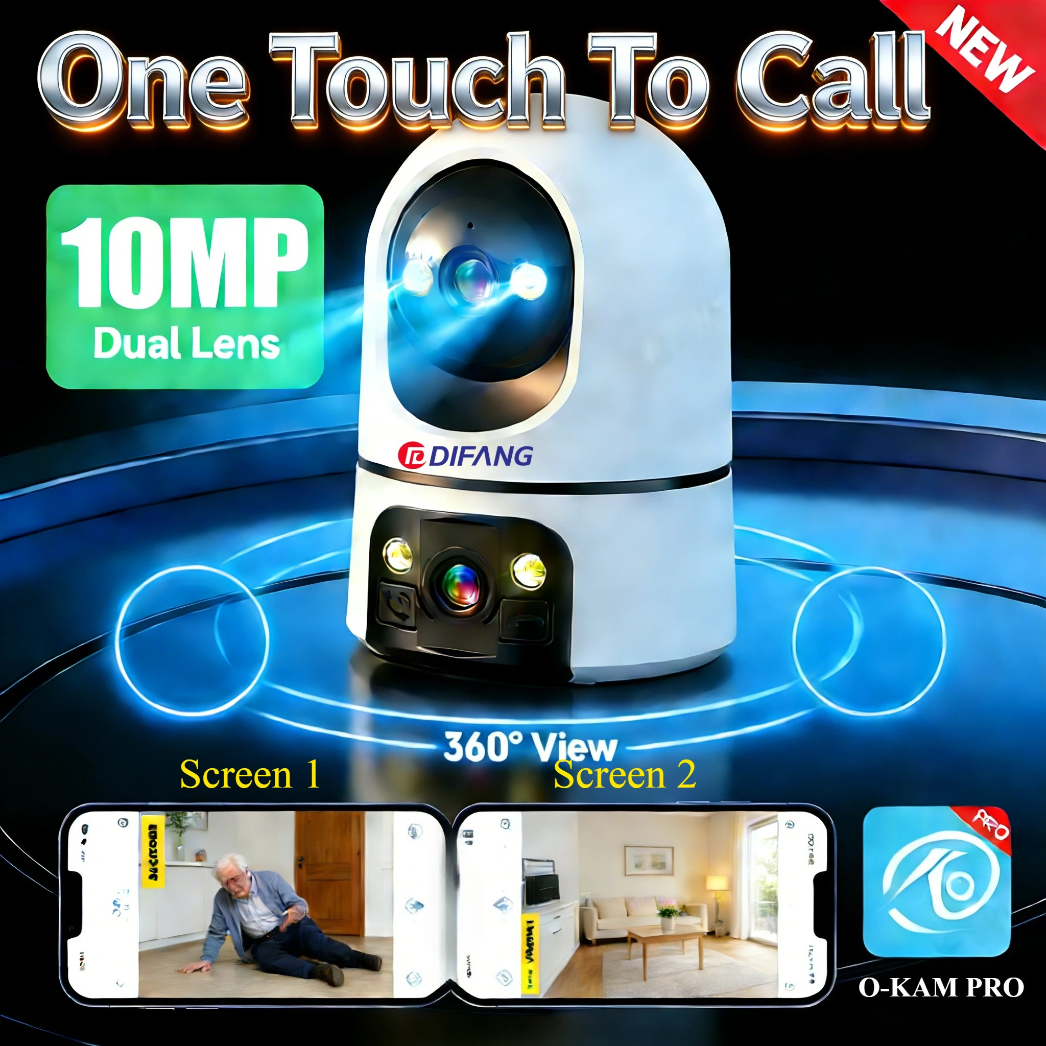 One Touch To Call WiFi Baby Monitor Camera 10MP 5K Two-Way Audio Home Security Protection Mini Cam Baby, Pet, Elderly Monitoring