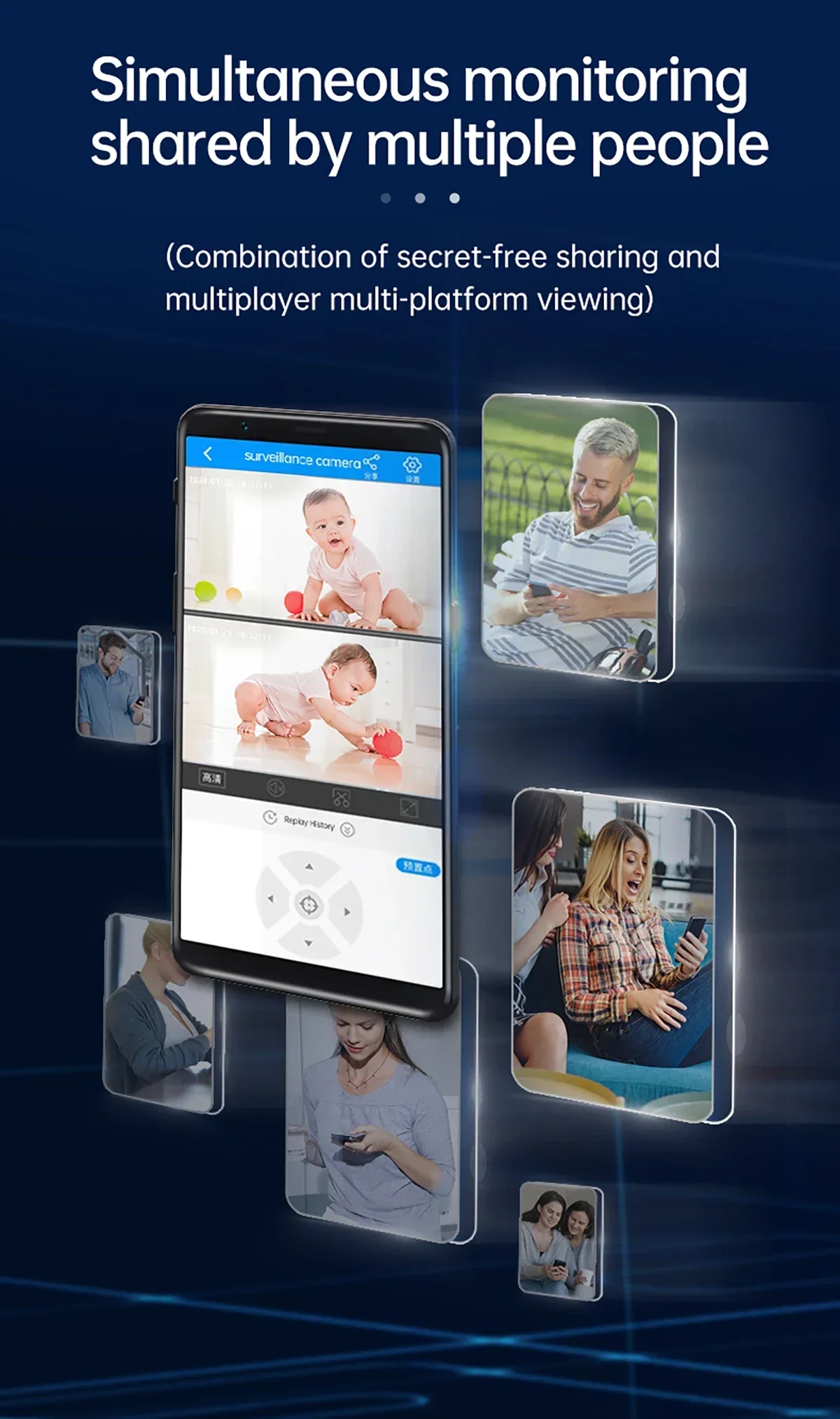 One Touch To Call WiFi Baby Monitor Camera 10MP 5K Two-Way Audio Home Security Protection Mini Cam Baby, Pet, Elderly Monitoring