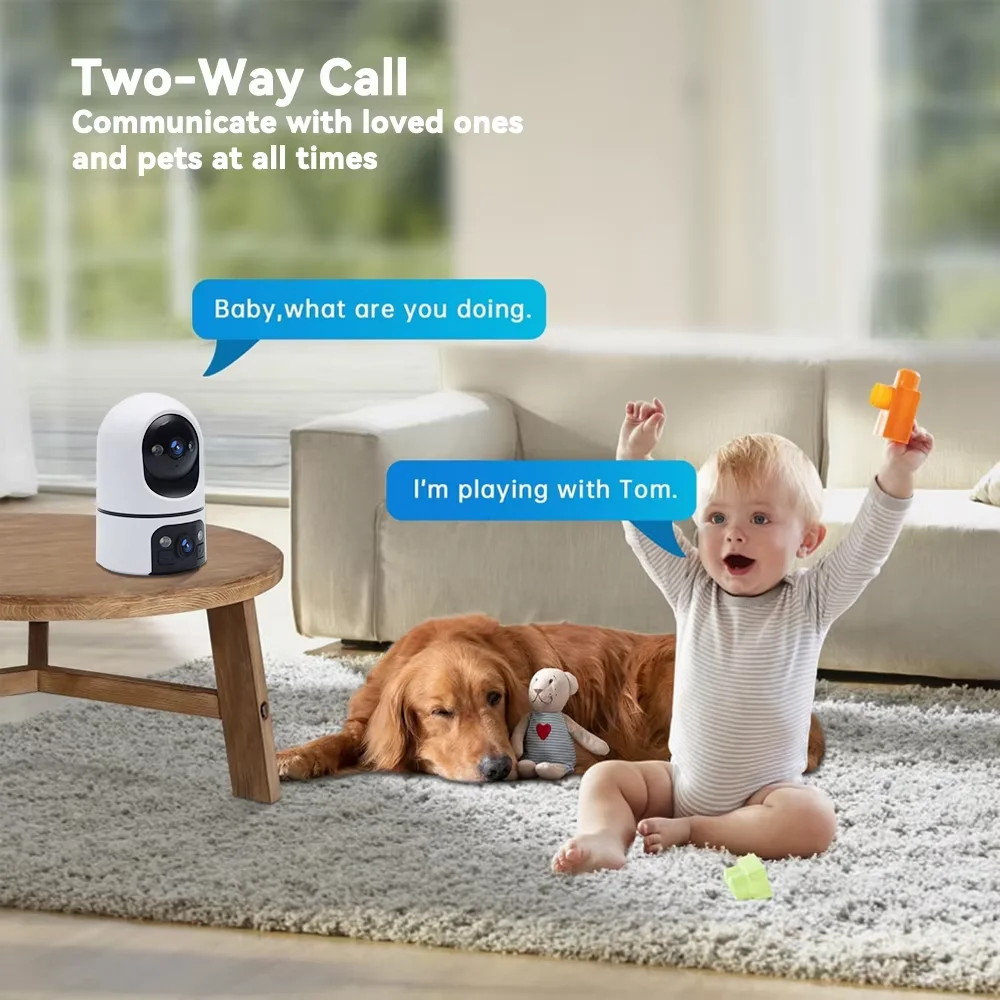 One Touch To Call WiFi Baby Monitor Camera 10MP 5K Two-Way Audio Home Security Protection Mini Cam Baby, Pet, Elderly Monitoring