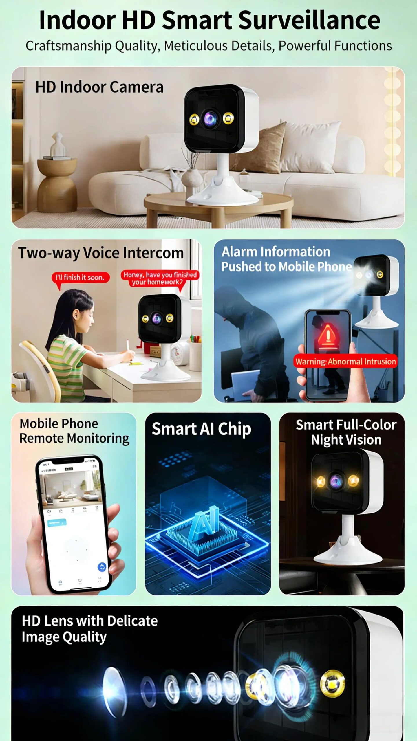 1080P Wifi IP Camera CCTV Surveillance CameraIndoor And Outdoor Waterproof 2MP Mini Camera Night Smart Home Baby Monitor ﻿