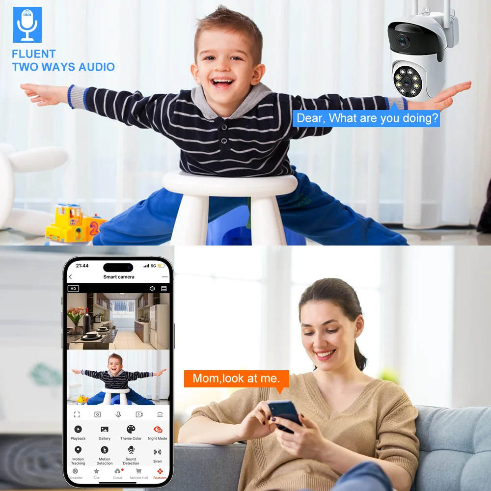 Tuya 6MP IP Camera WiFi Dual Lens Smart Home Auto Tracking CCTV Camera Security Baby Monitor Wireless Surveillance Camera