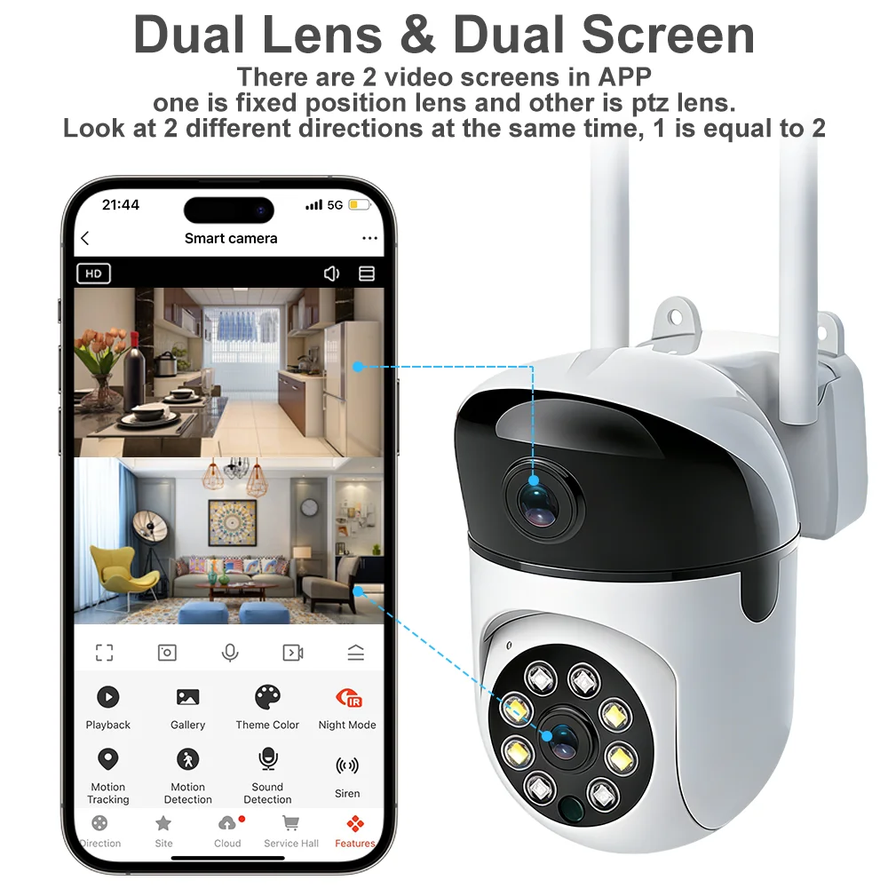 Tuya 6MP IP Camera WiFi Dual Lens Smart Home Auto Tracking CCTV Camera Security Baby Monitor Wireless Surveillance Camera