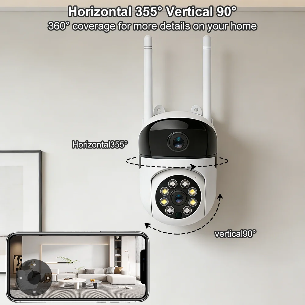 Tuya 6MP IP Camera WiFi Dual Lens Smart Home Auto Tracking CCTV Camera Security Baby Monitor Wireless Surveillance Camera