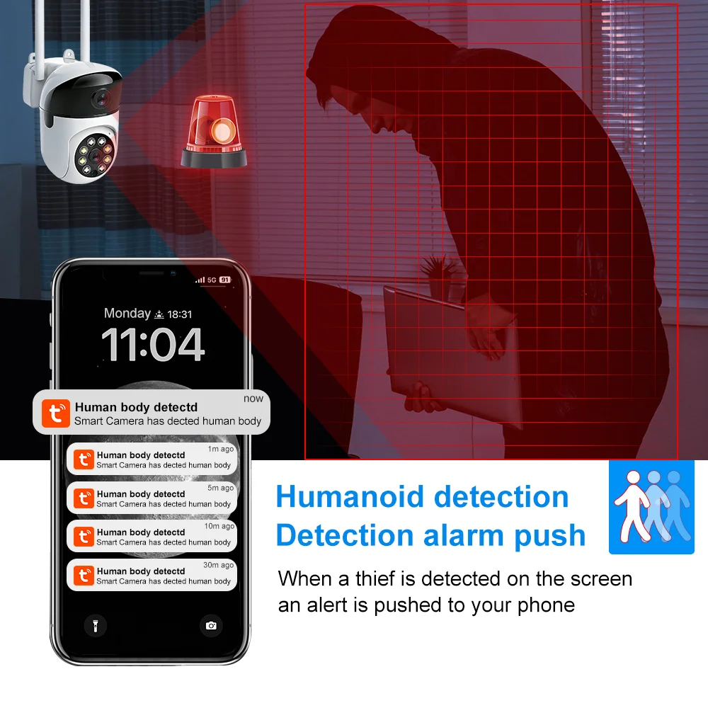 Tuya 6MP IP Camera WiFi Dual Lens Smart Home Auto Tracking CCTV Camera Security Baby Monitor Wireless Surveillance Camera