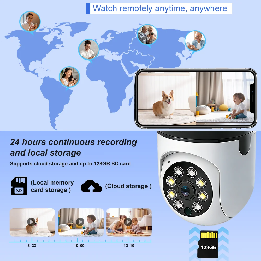Tuya 6MP IP Camera WiFi Dual Lens Smart Home Auto Tracking CCTV Camera Security Baby Monitor Wireless Surveillance Camera