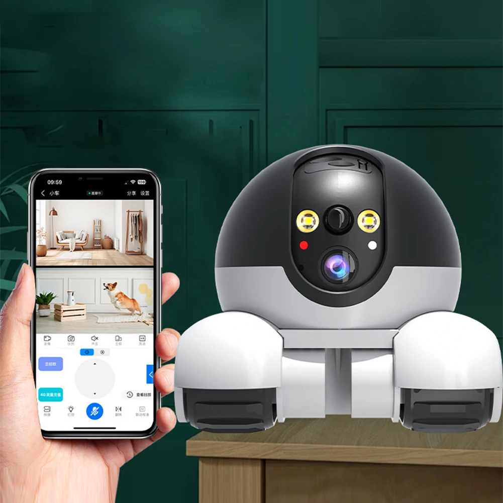 WIFI Dual Lens Robot Camera Dual Screen Monitoring 1080P HD AI Security Surveillance Camera Auto Tracking Baby Pets Monitor