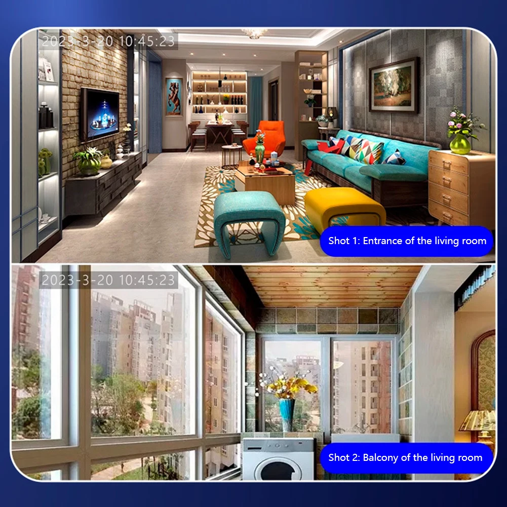 WIFI Dual Lens Robot Camera Dual Screen Monitoring 1080P HD AI Security Surveillance Camera Auto Tracking Baby Pets Monitor