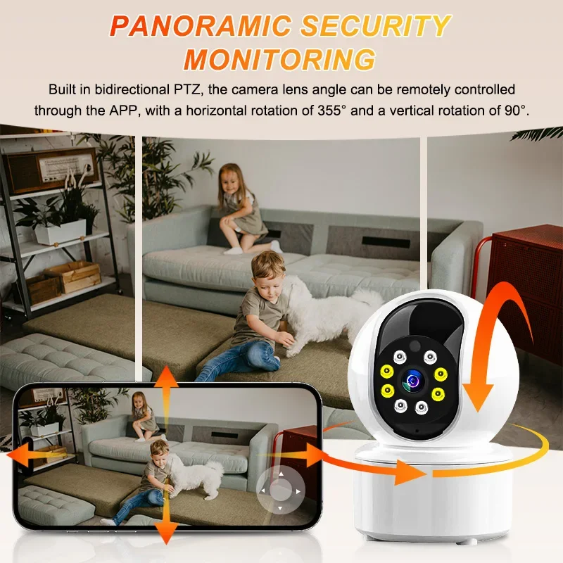 Smart Camera 2K Security Protection Wifi Surveillance Indoor Baby Night Vision 360° Pan & Tilt 2-Way Audio