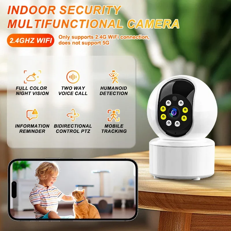 Smart Camera 2K Security Protection Wifi Surveillance Indoor Baby Night Vision 360° Pan & Tilt 2-Way Audio