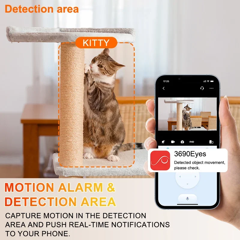 Smart Camera 2K Security Protection Wifi Surveillance Indoor Baby Night Vision 360° Pan & Tilt 2-Way Audio