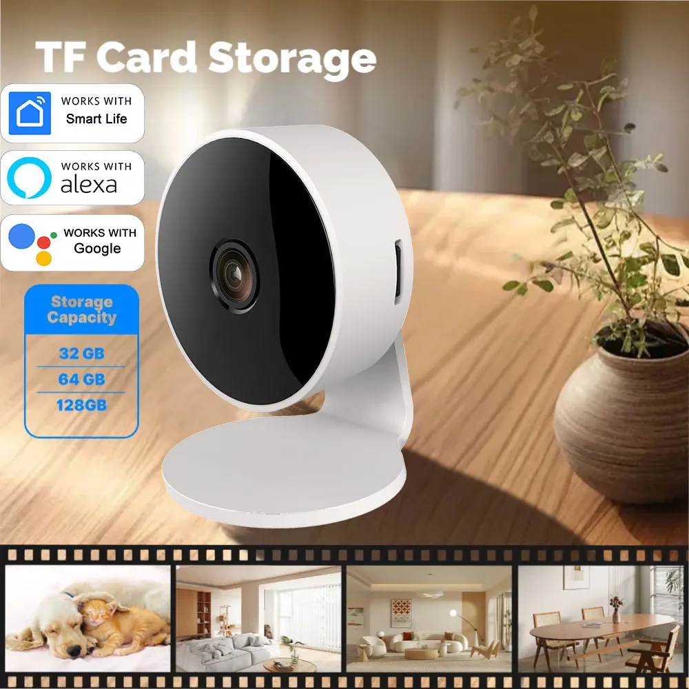 Tuya Smart 5MP Wifi Smart Home Security Camera 2K HD Indoor Infrared Night Vision with AI Motion Tracking for Baby & Pet Monitor
