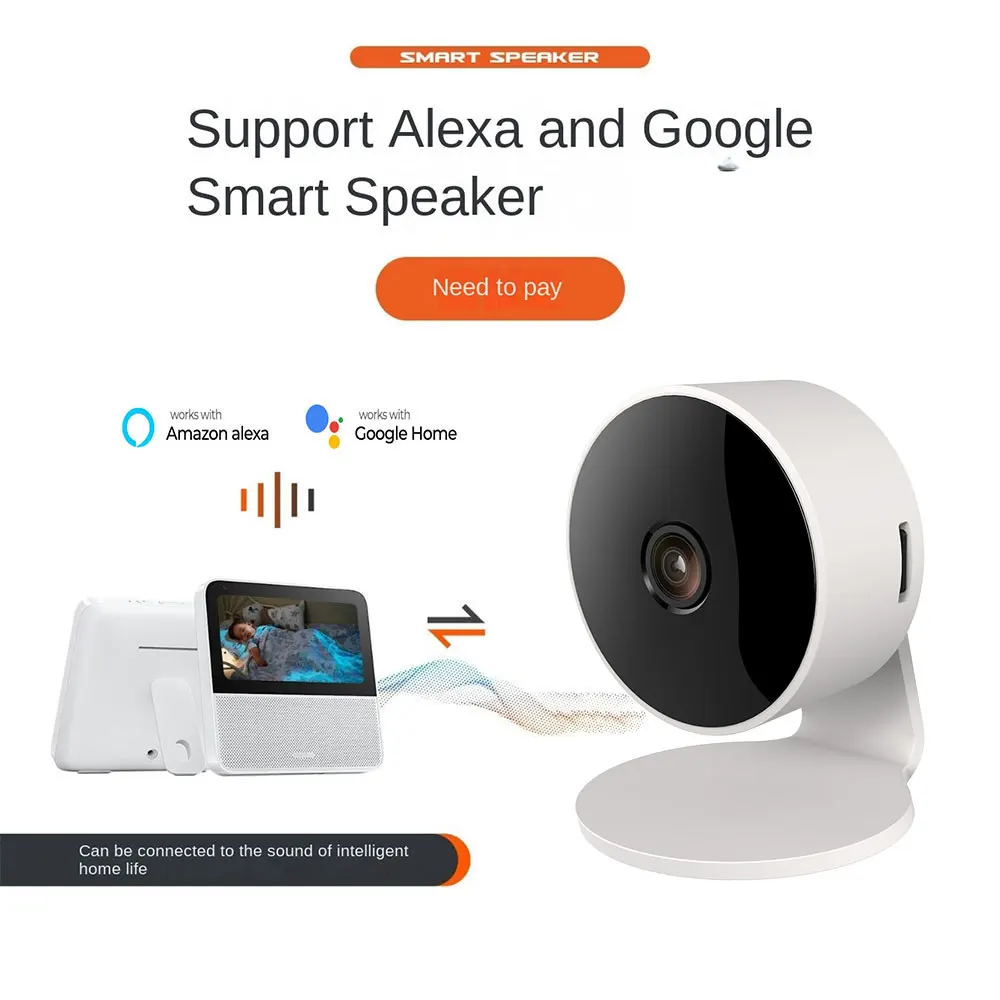 Tuya Smart 5MP Wifi Smart Home Security Camera 2K HD Indoor Infrared Night Vision with AI Motion Tracking for Baby & Pet Monitor