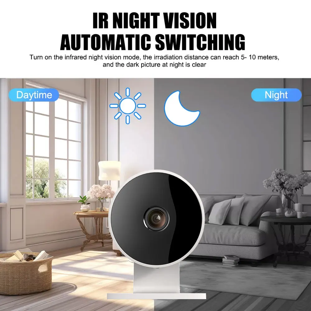 Tuya Smart 5MP Wifi Smart Home Security Camera 2K HD Indoor Infrared Night Vision with AI Motion Tracking for Baby & Pet Monitor