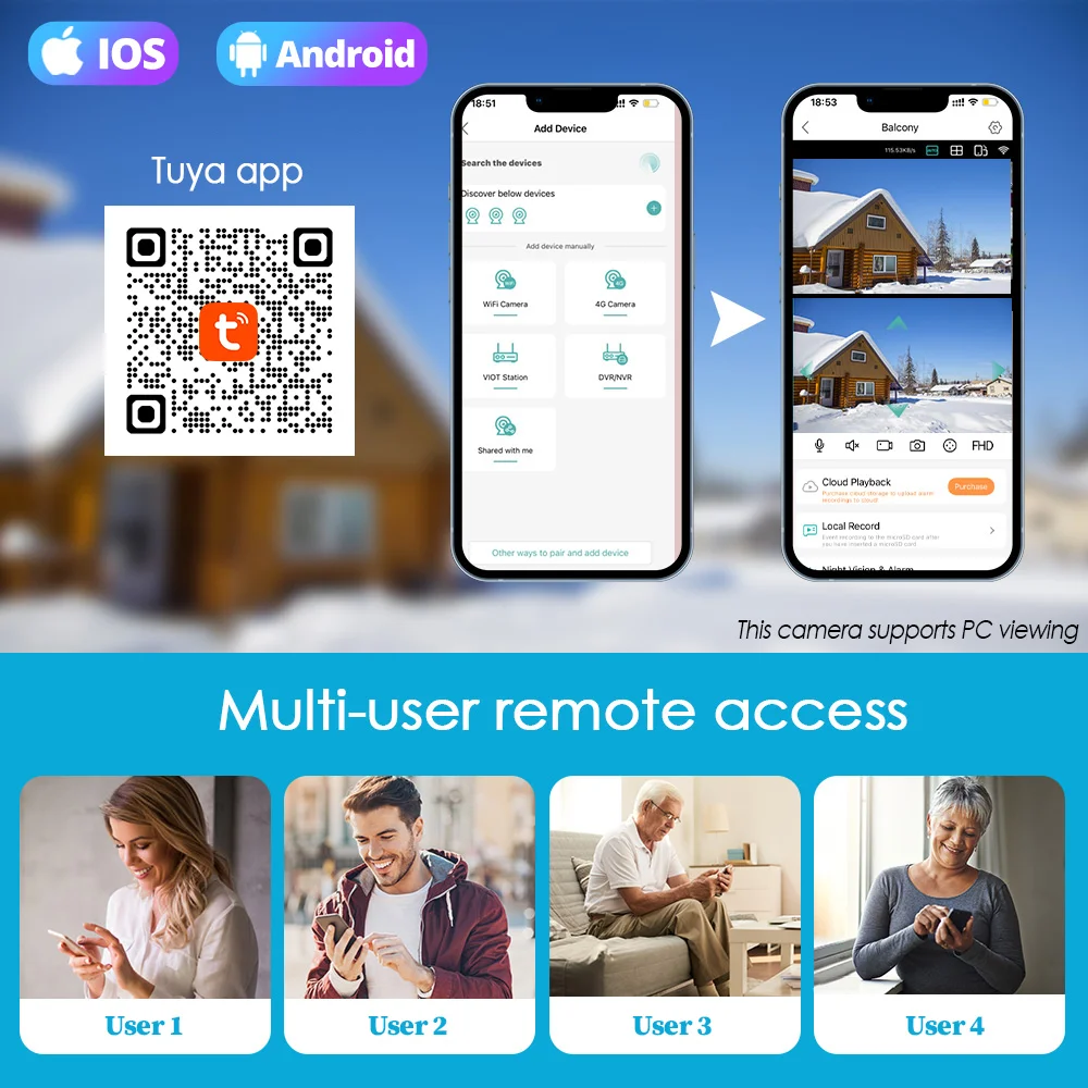Tuya Smart 5MP Wifi Smart Home Security Camera 2K HD Indoor Infrared Night Vision with AI Motion Tracking for Baby & Pet Monitor