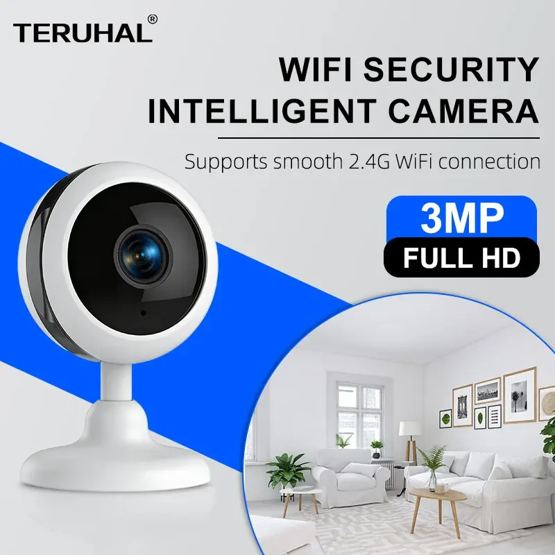 TERUHAL Smart Wi-Fi Smart Home Security Camera 3MP, HD,Real-time APP Alerts, 2-Way Audio, with Motion Tracking for Baby & Pet