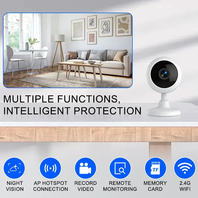 TERUHAL Smart Wi-Fi Smart Home Security Camera 3MP, HD,Real-time APP Alerts, 2-Way Audio, with Motion Tracking for Baby & Pet