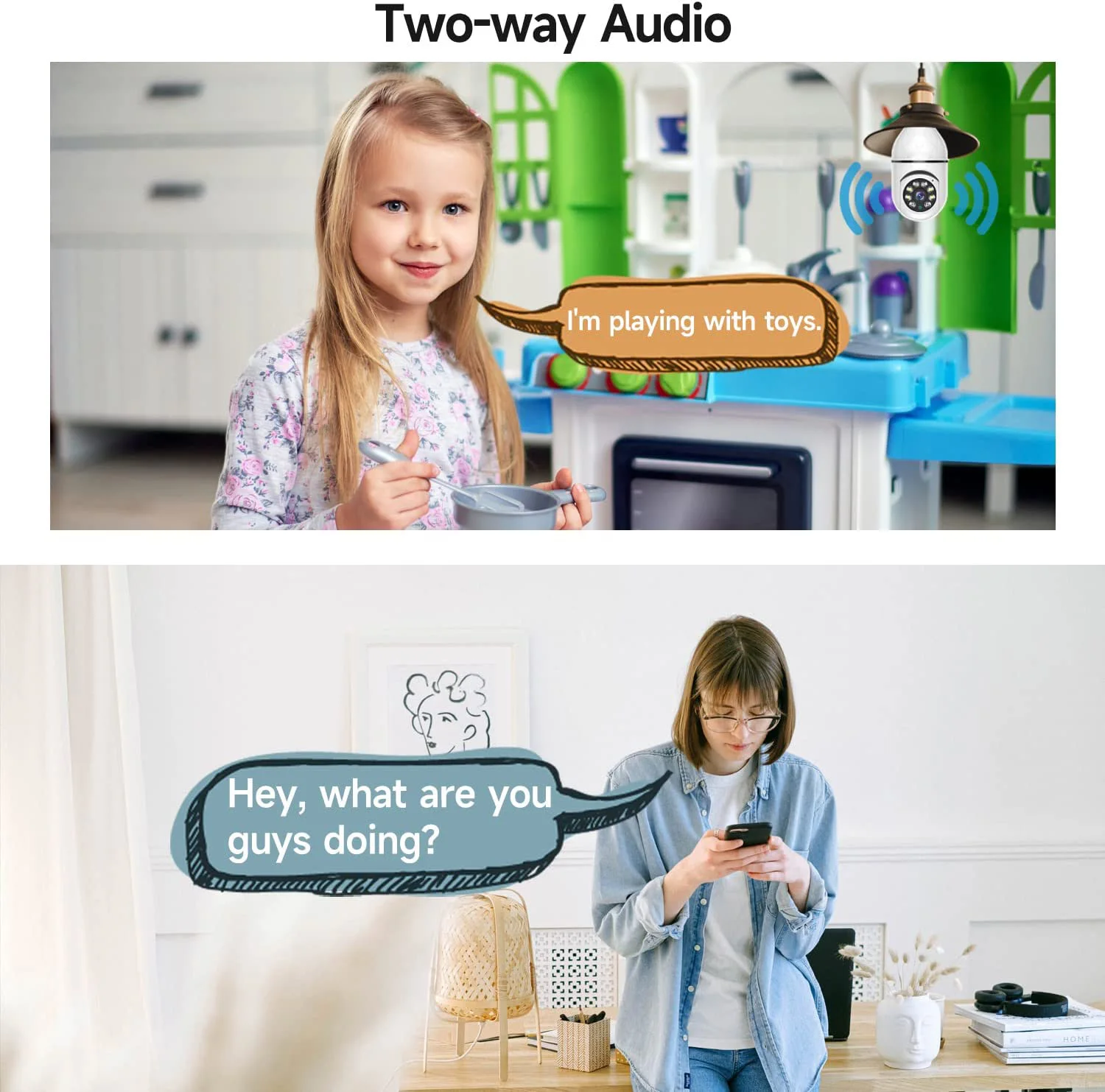 WiFi IP Camera E27 Bulb Camera 1080P Wireless Baby Monitor AI Auto Tracking Security Video Surveillance Pet Camera Indoor