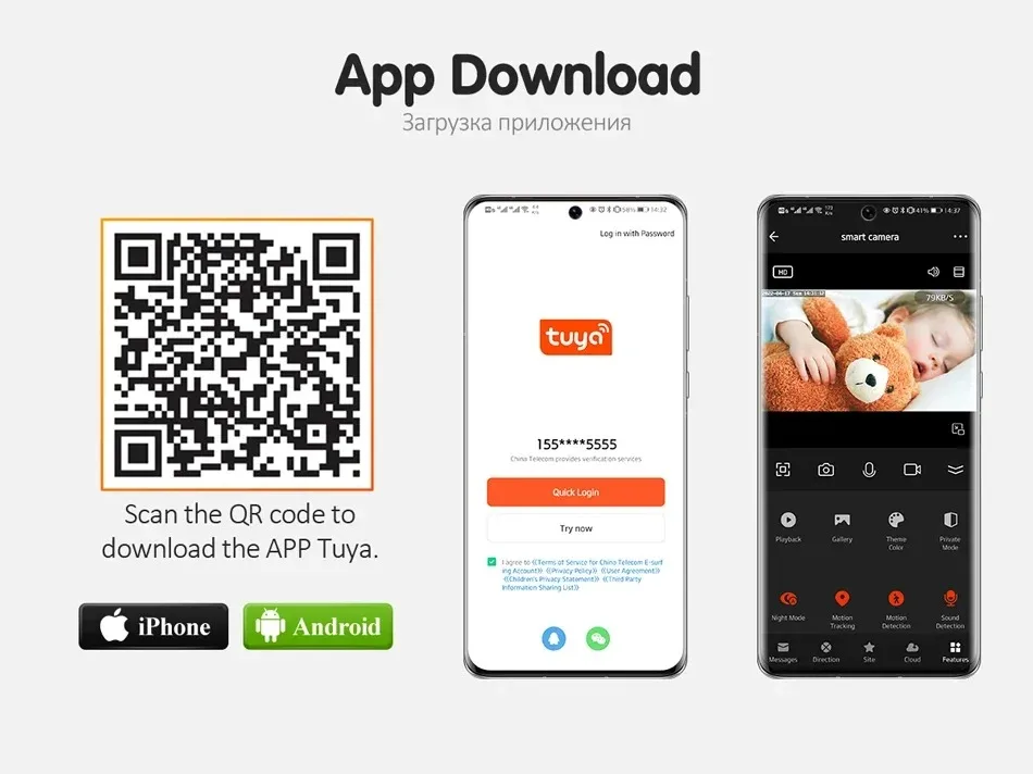 Tuya  4K 8MP HD WiFi Camera Indoor  Dual Screen Baby Monitor Color Night Vision Camera  PTZ Auto Tracking Home Security Camera