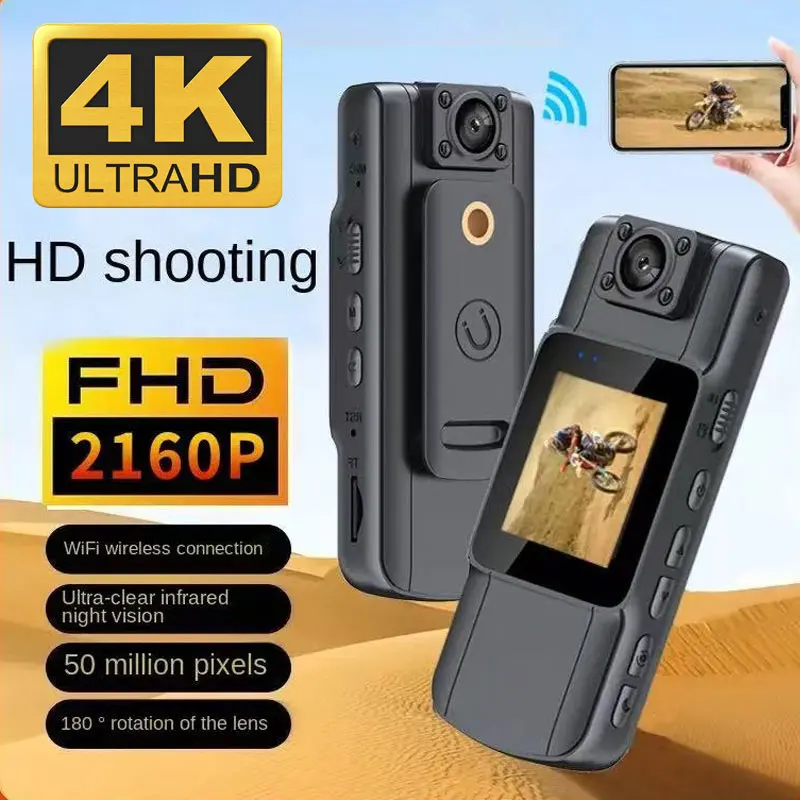 4K HD WiFi Mini Camera Portable Digital Video Recorder Cycling BodyCam Infrared Night Vision Police Camera Small Bike Camcorder 4K HD WiFi Mini Camera Portable Digital Video Recorder Cycling BodyCam Infrared Night Vision Police Camera Small Bike Camcorder