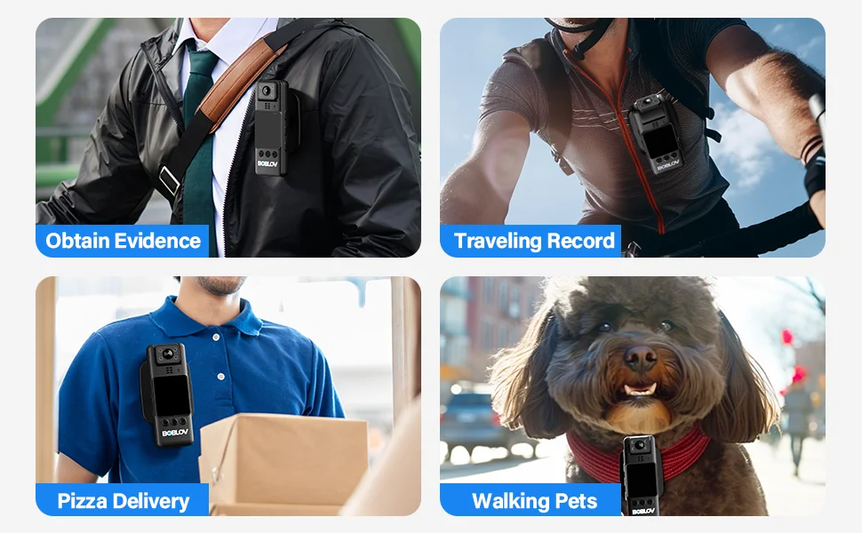 BOBLOV A23 Body Camera 64GB 1080P HD with Night Vision, 180° Rotatable Lens & 2200mAh Battery (9Hrs) for Security, Outdoor